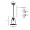Westinghouse Pendant 60W Mini Cindy, Matte Black, Antique Ash Accents Clear Seeded Glass 6129700 - alternate 2